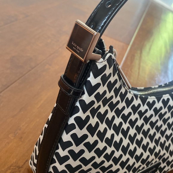 Kate Spade Sam Icon Modernist Hearts Jacquard Small Shoulder Bag - Picture 7 of 14